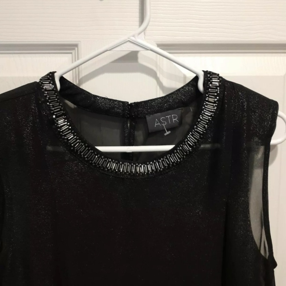 ASTR black shimmering sparkle shirt